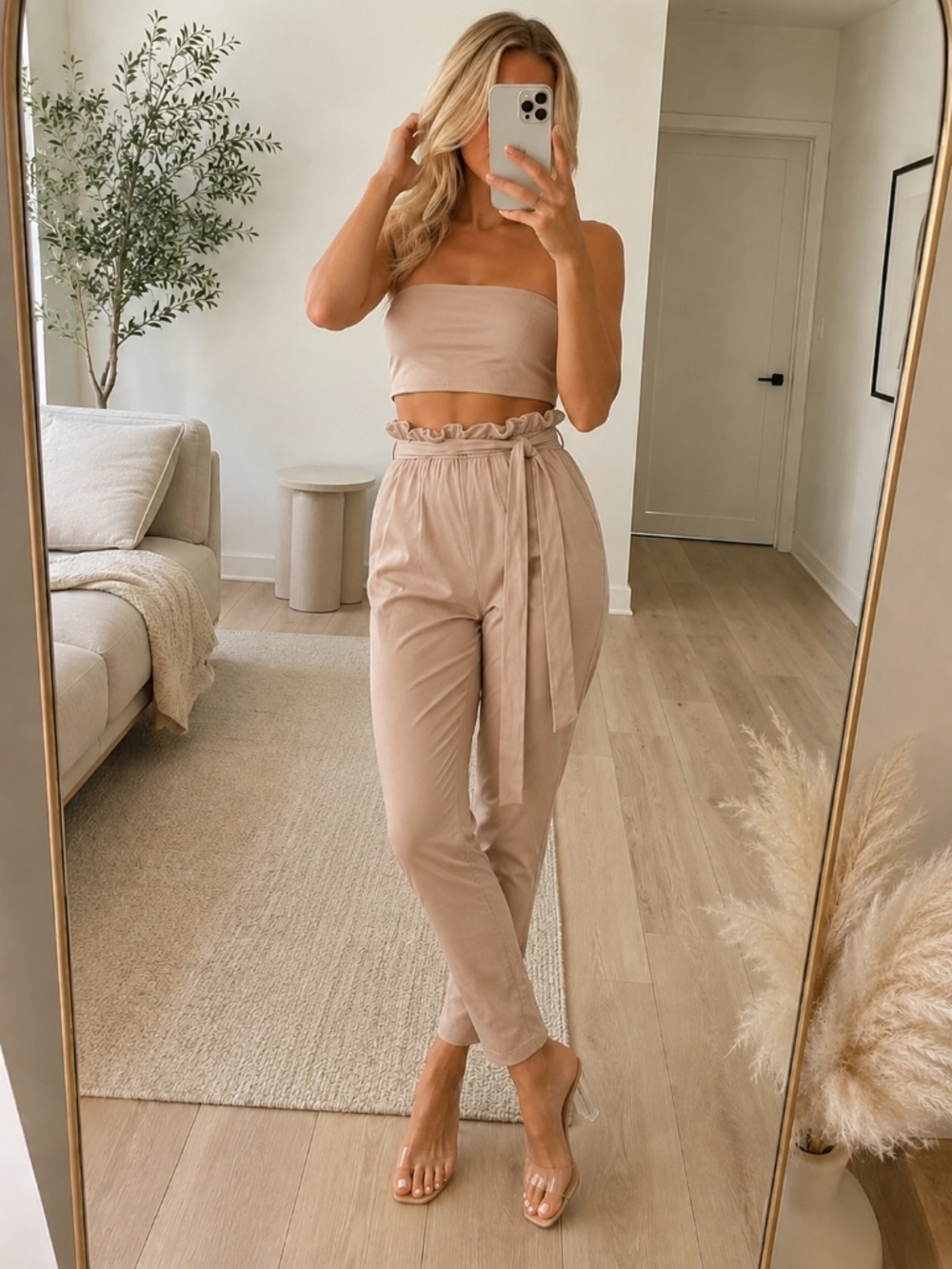 NWT Neutral Paperbag Jogger Set Medium